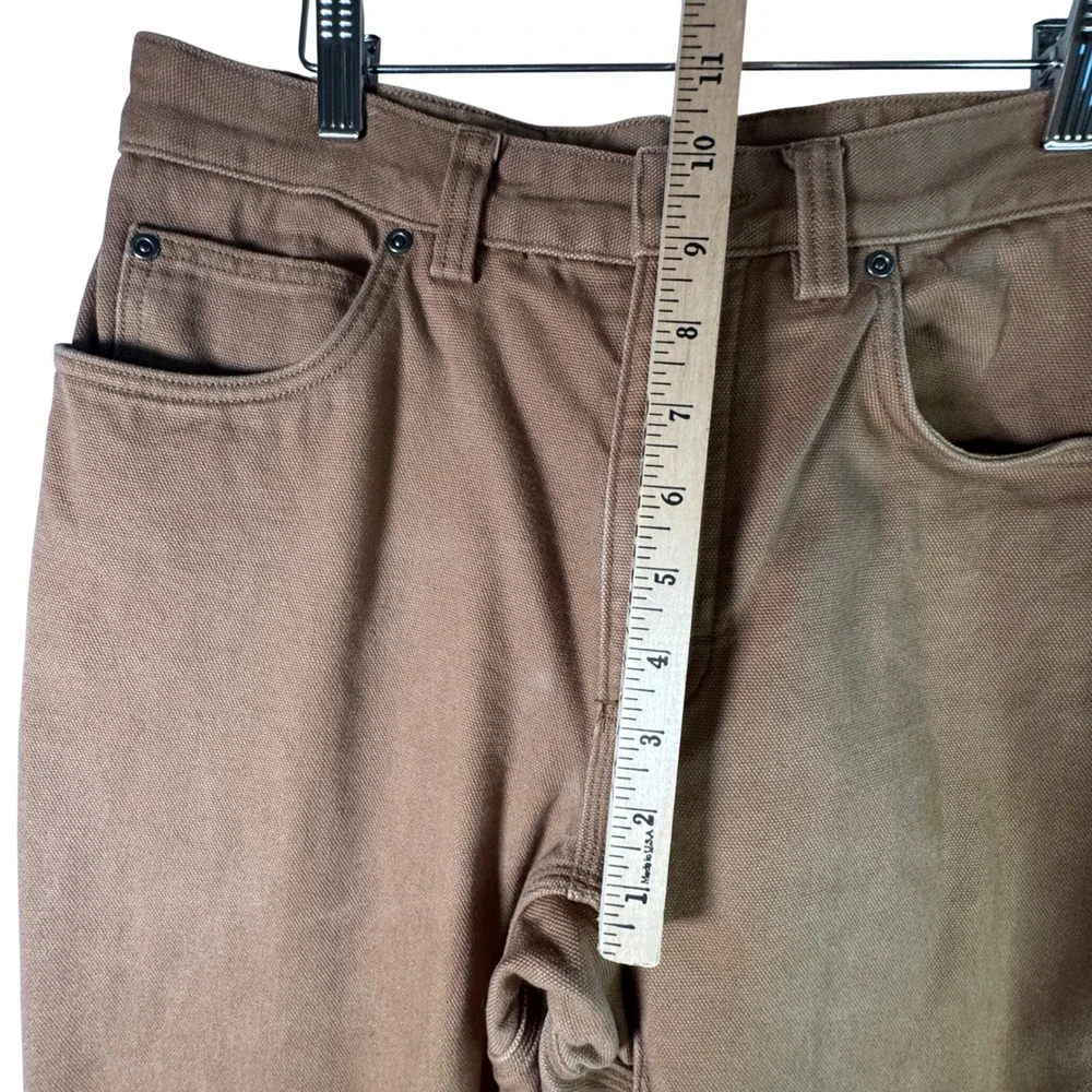 Duluth Trading Co Flannel Lined Fire Hose Canvas Pants Brown 32x32 Workwear Mens